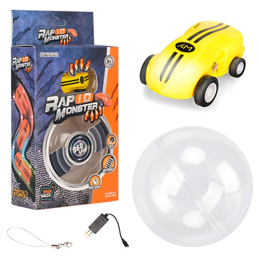 S618 360 Degree Rotary Mini High Speed Laser Pocket Car Racing Model Vehicle Toy(Yellow) - RC Cars by buy2fix | Online Shopping UK | buy2fix