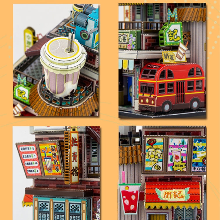 3D Metal Assembled Model Creative DIY Handmade Art House, Style: Milk Tea Shop - DIY Developmental Toys by buy2fix | Online Shopping UK | buy2fix