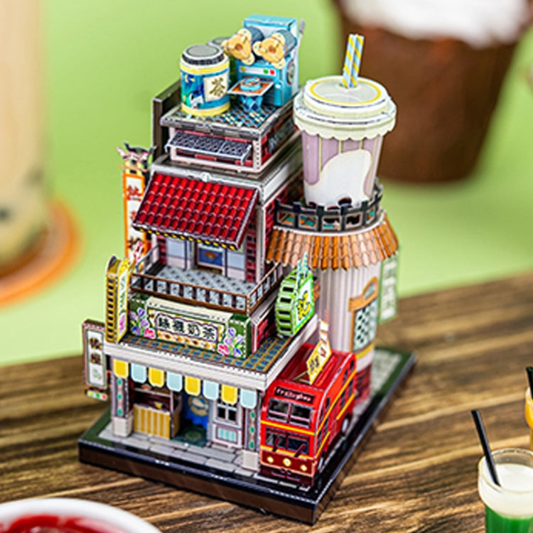 3D Metal Assembled Model Creative DIY Handmade Art House, Style: Milk Tea Shop - DIY Developmental Toys by buy2fix | Online Shopping UK | buy2fix