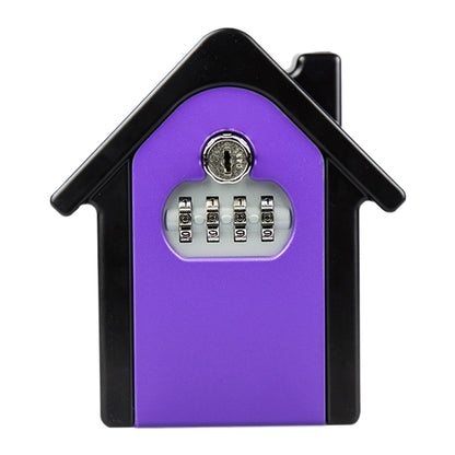 Hut Shape Password Lock Storage Box Security Box Wall Cabinet Safety Box, with 1 Key(Purple) - Security by buy2fix | Online Shopping UK | buy2fix