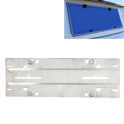 Stainless Steel License Plate Bracket Vehicle License Plate Bracket Bottom Plate Automobile License Plate Conversion Frame(Silver) - License Plate Covers & Frames by buy2fix | Online Shopping UK | buy2fix