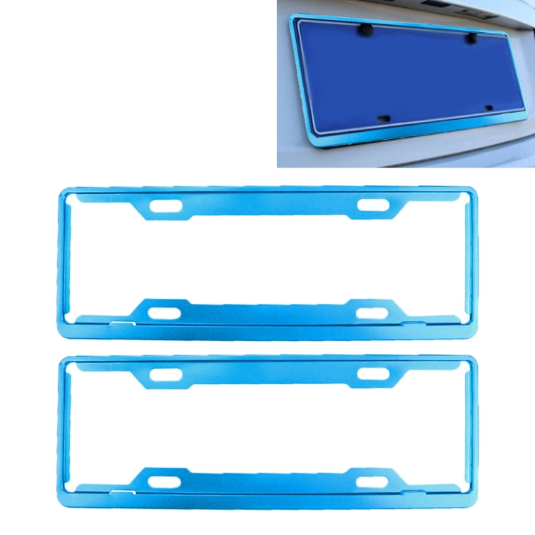 2 PCS Car License Plate Frames Car Styling License Plate Frame Aluminum Alloy Universal License Plate Holder Car Accessories(Blue) - License Plate Covers & Frames by buy2fix | Online Shopping UK | buy2fix