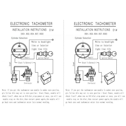 B3076 3.75 inch 12V Car Modified Tachometer - Electrical Instruments by buy2fix | Online Shopping UK | buy2fix