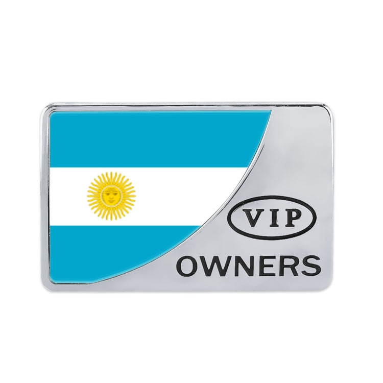 Universal Car Argentina Flag Rectangle Shape VIP Metal Decorative Sticker (Silver) - 3D Metal Sticker by buy2fix | Online Shopping UK | buy2fix