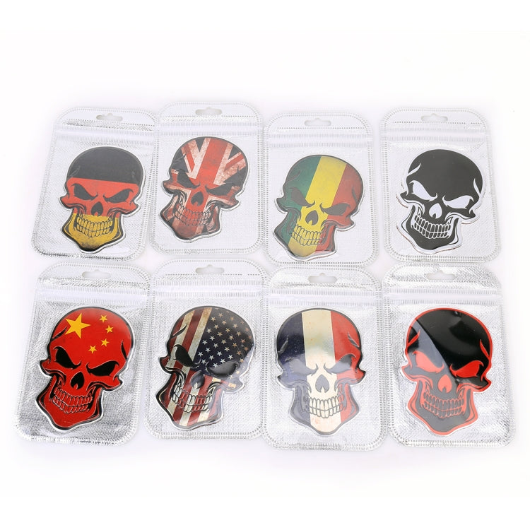 Universal Car Skull Shape Metal Decorative Sticker (Black Red) - 3D Metal Sticker by buy2fix | Online Shopping UK | buy2fix