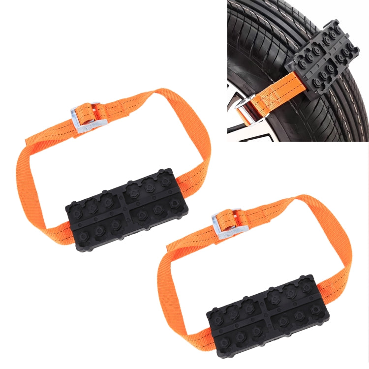 2 PCS Universal Car Snow Chains Mud Tires Traction Mat Wheel Chain Non-slip Tracks Auto Winter Road Turnaround Tool Anti Slip Grip Tracks - Ice Scraper by buy2fix | Online Shopping UK | buy2fix