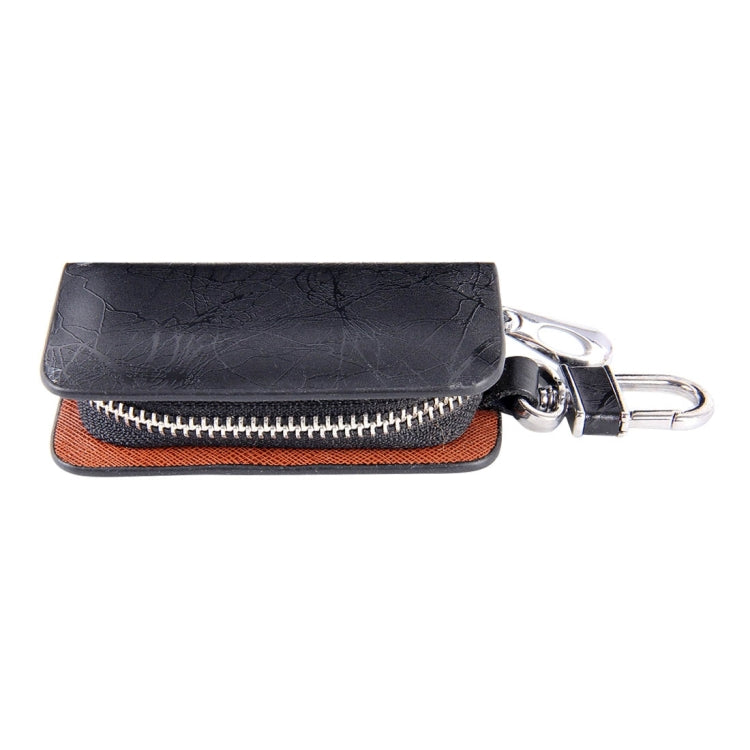 Universal Leather Roots Texture Waist Hanging Zipper Wallets Key Holder Bag (No Include Key)(Black) - Car Key Cases by buy2fix | Online Shopping UK | buy2fix