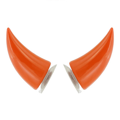 2 PCS Motorcycle Helmet Devil Decoration Motorbike Helmet Suction Cups Horns Decoration Headwear Sucker(Orange) - Ornamental Parts by buy2fix | Online Shopping UK | buy2fix