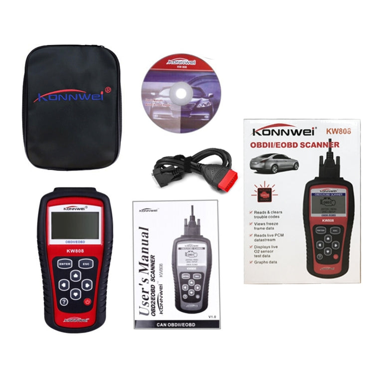 KONNWEI KW808  EOBD / OBDII Car Auto Diagnostic Scan Tools CAN Code Reader Scanner Auto Scan Adapter Scan Tool (Can Only Detect 12V Gasoline Car) - Code Readers & Scan Tools by KONNWEI | Online Shopping UK | buy2fix