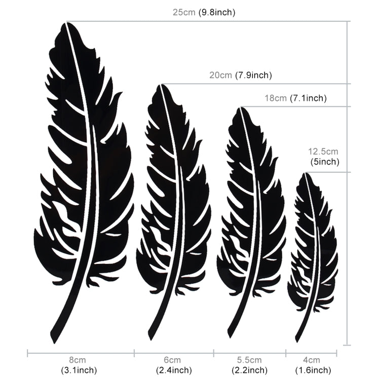 10 PCS Emblem Feather Car Stickers Waterproof Plastic Decal Sticker(Black) - Decorative Sticker by buy2fix | Online Shopping UK | buy2fix