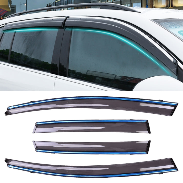 4 PCS Window Sunny Rain Visors Awnings Sunny Rain Guard for Honda Fit 2008-2013 Version Second Generation Hatchback - Window Foils & Solar Protection by buy2fix | Online Shopping UK | buy2fix