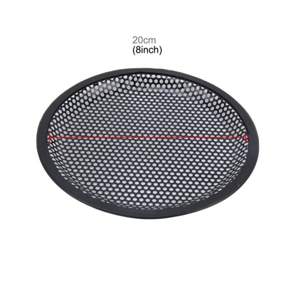 8 inch Car Auto Metal Mesh Black Round Hole Subwoofer Loudspeaker Protective Cover Mask Kit with Fixed Holder - In Car by buy2fix | Online Shopping UK | buy2fix