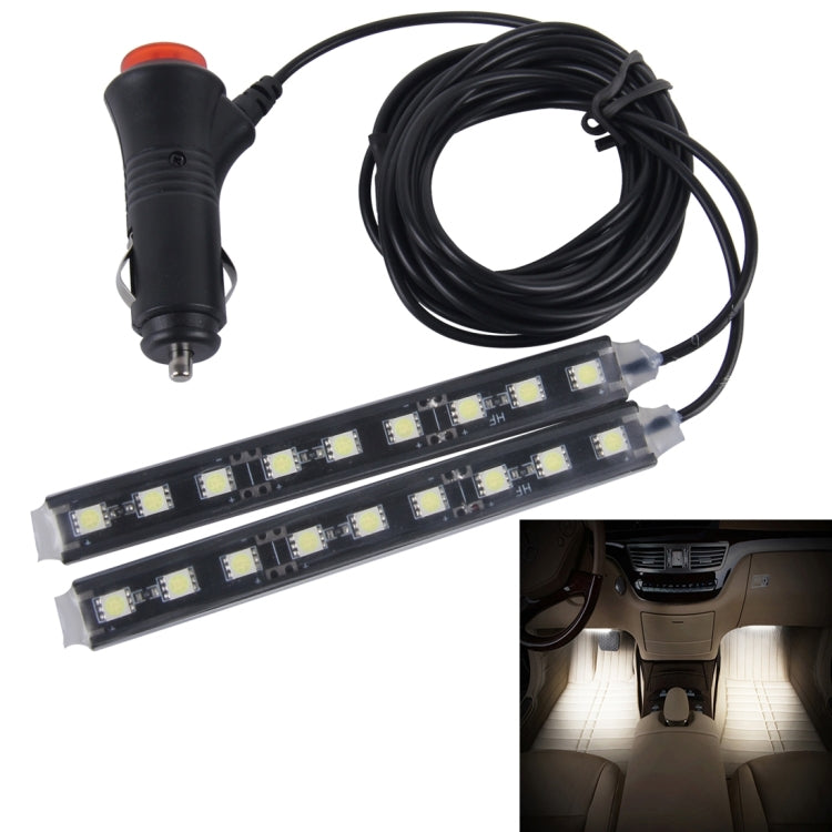 2 in 1 4.5W 18 SMD-5050-LEDs RGB Car Interior Floor Decoration Atmosphere Neon Light Lamp, DC 12V(White Light) - Atmosphere lights by buy2fix | Online Shopping UK | buy2fix