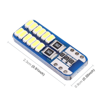 2 PCS T10 / W5W / 168 / 194 DC12V 1.4W 6000K 90LM 12LEDs SMD-3014 Car Reading Lamp Clearance Light, with Decoder - Clearance Lights by buy2fix | Online Shopping UK | buy2fix