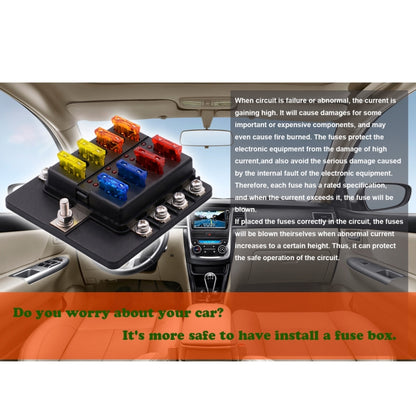 1 in 8 Out Fuse Box Screw Terminal Section Fuse Holder Kits with LED Warning Indicator for Auto Car Truck Boat - In Car by buy2fix | Online Shopping UK | buy2fix