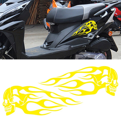 Motorcycle Styling Skull Head PVC Sticker Auto Decorative Sticker (Yellow) -  by buy2fix | Online Shopping UK | buy2fix