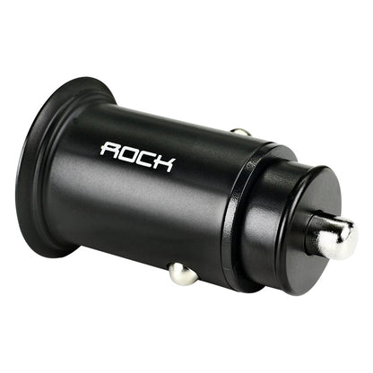 ROCK H15 Dual Port USB + USB-C / Type-C PD30W Car Charger (Black) - In Car by ROCK | Online Shopping UK | buy2fix