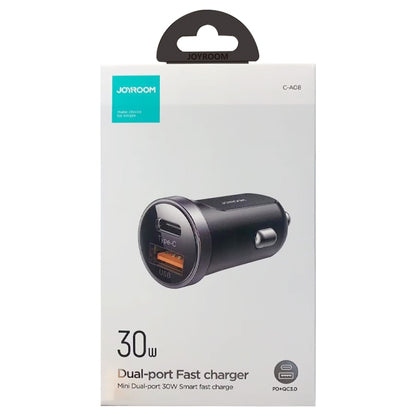 JOYROOM C-A08 30W Mini PD+QC3.0 Dual-port Smart Car Charger (Black) - Car Charger by JOYROOM | Online Shopping UK | buy2fix