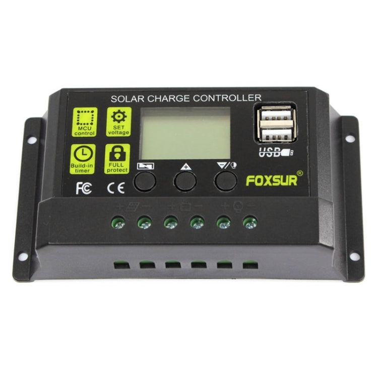 FOXSUR 10A Solar Charge Controller 12V / 24V Automatic Identification Controller - In Car by FOXSUR | Online Shopping UK | buy2fix