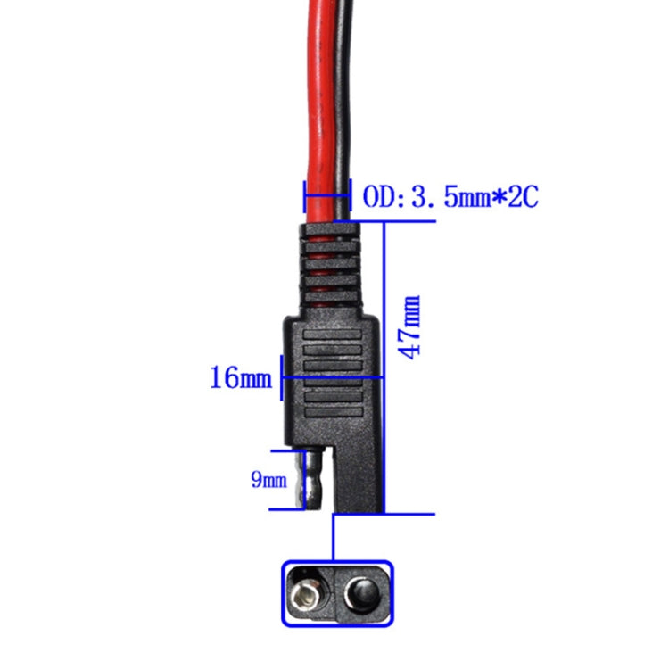 SAE One to Two Connection Extension Cable Car Power Cord - In Car by buy2fix | Online Shopping UK | buy2fix