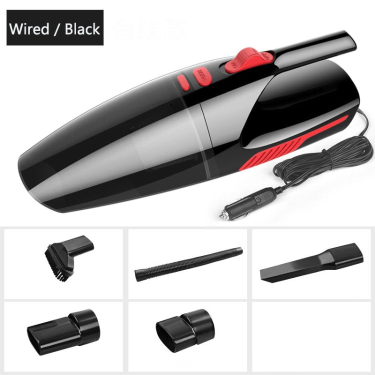 Car Wired Portable 120W Handheld Powerful Vacuum Cleaner with LED Light Cable Length: 5m(Black) -  by buy2fix | Online Shopping UK | buy2fix