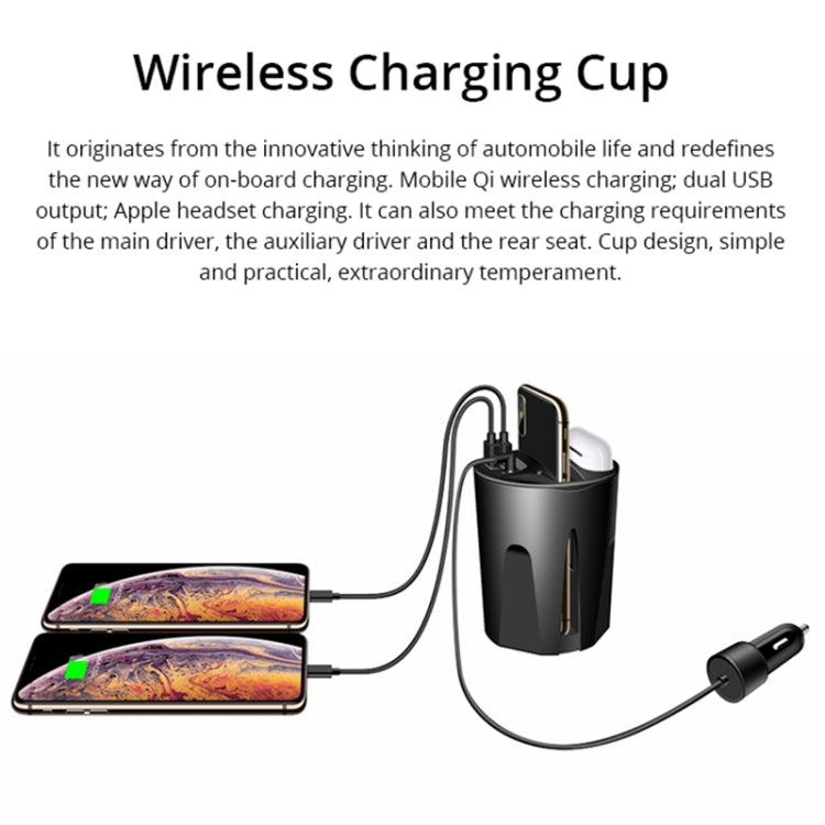 X9A Car QI Standard Charging Cup Wireless Fast Charger - In Car by buy2fix | Online Shopping UK | buy2fix