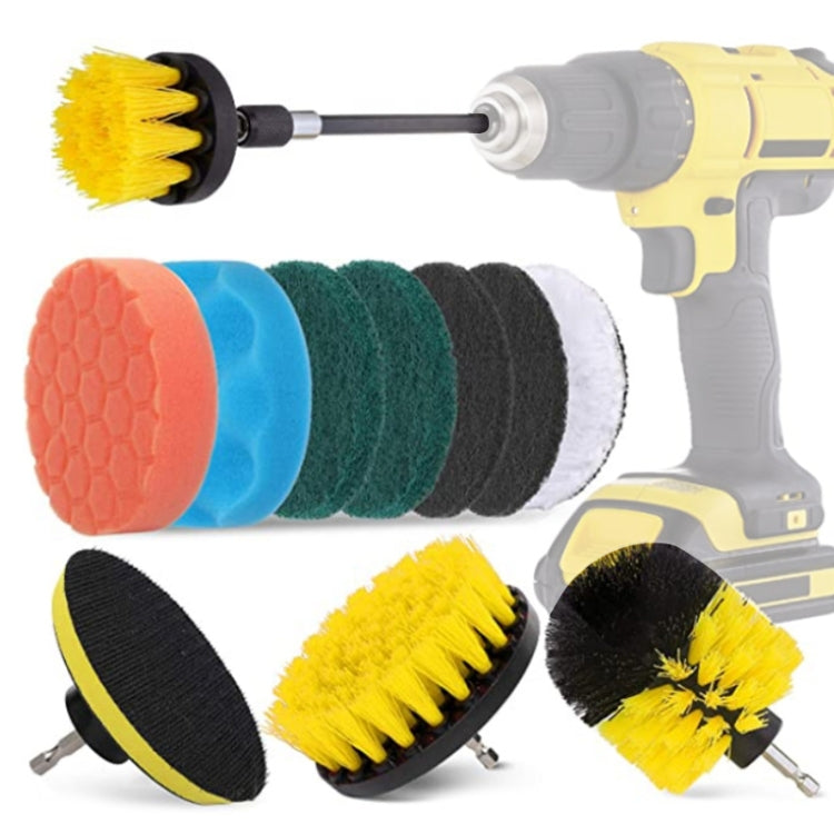 12 in 1 4 inch Sponge Scouring Pad Floor Wall Window Glass Cleaning Descaling Electric Drill Brush Head Set -  by buy2fix | Online Shopping UK | buy2fix