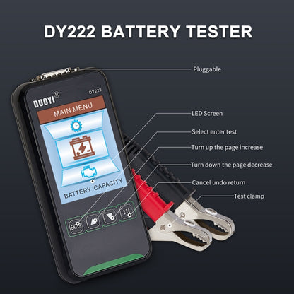 DUOYI DY222 Car 12V / 24V Battery Tester - In Car by buy2fix | Online Shopping UK | buy2fix