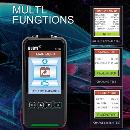 DUOYI DY222 Car 12V / 24V Battery Tester - Electronic Test by DUOYI | Online Shopping UK | buy2fix