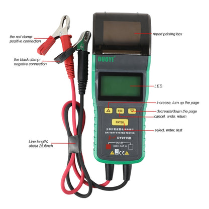 DUOYI DY2015B Car 12V Battery Tester - In Car by buy2fix | Online Shopping UK | buy2fix