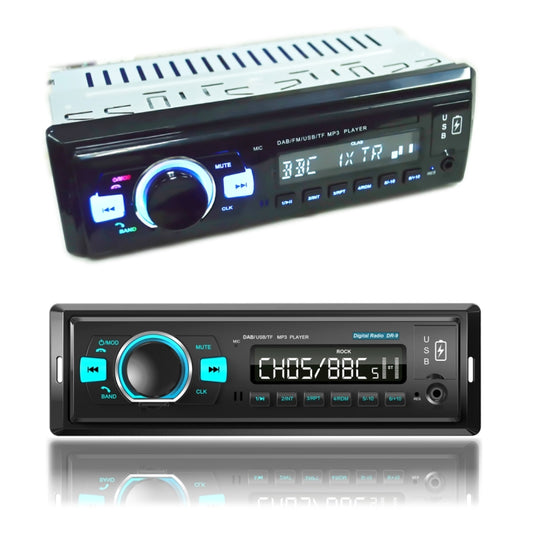 1-Din Car DAB Radio Player Stereo System FM Receiver, Support Bluetooth & U Disk & MP3 & TF Card -  by buy2fix | Online Shopping UK | buy2fix