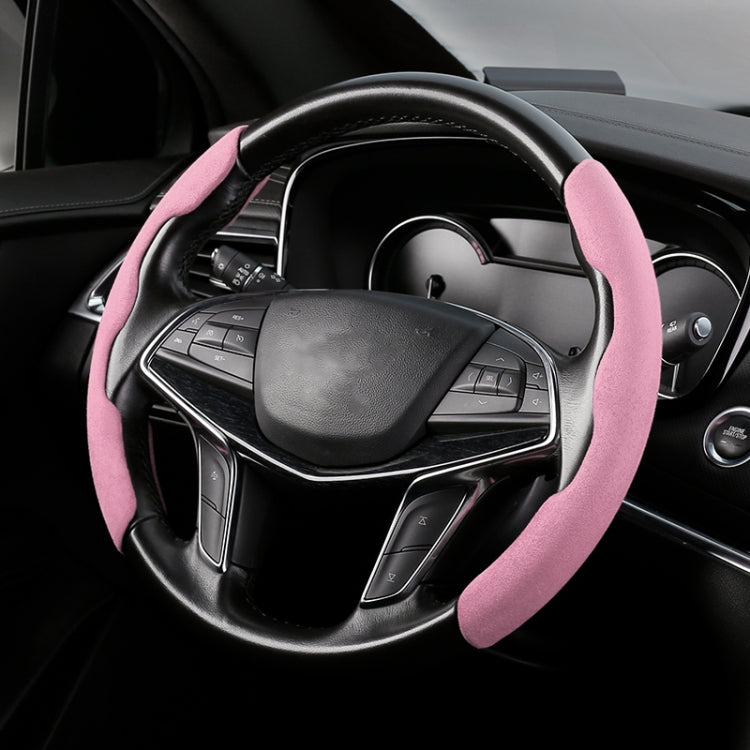 Car Universal Suede Steering Wheel Cover (Pink) - In Car by buy2fix | Online Shopping UK | buy2fix