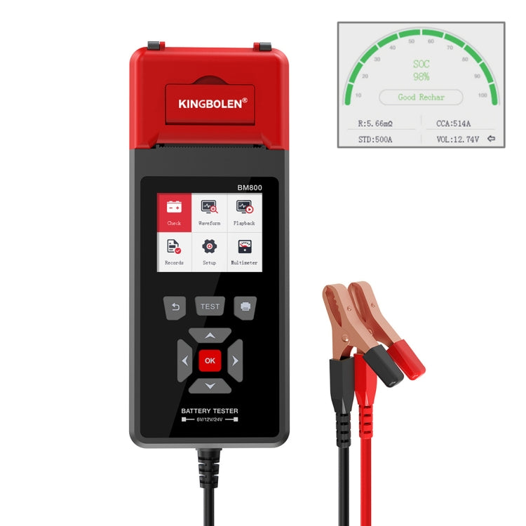 KINGBOLEN BM800 Car Digital Load Battery Tester with Printer Function - In Car by buy2fix | Online Shopping UK | buy2fix