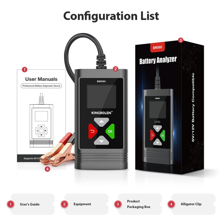 KINGBOLEN BM560 6V 12V Car Digital Load Battery Tester - In Car by buy2fix | Online Shopping UK | buy2fix