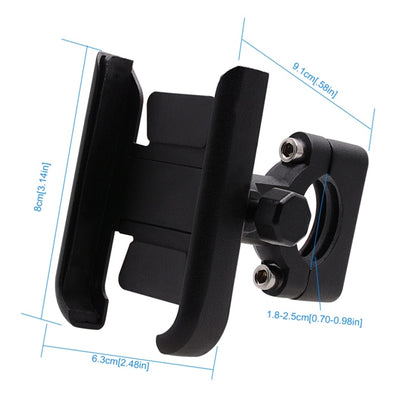 Motorcycle Aluminium Alloy Mobile Phone Holder Bracket, Handlebar Version(Black) -  by buy2fix | Online Shopping UK | buy2fix