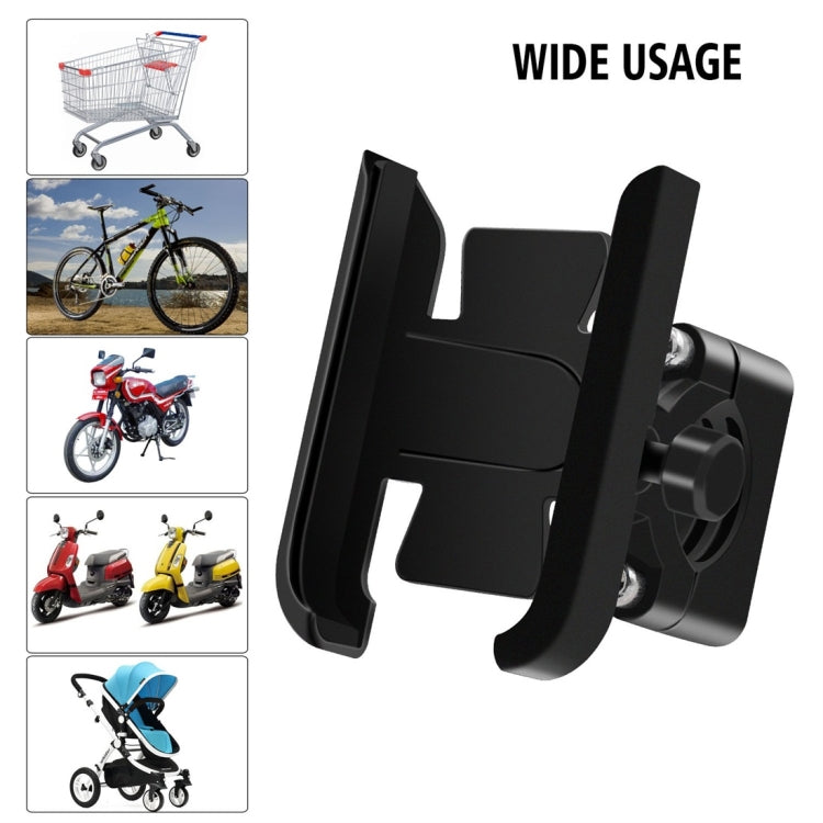 Motorcycle Aluminium Alloy Mobile Phone Holder Bracket, Handlebar Version(Black) -  by buy2fix | Online Shopping UK | buy2fix