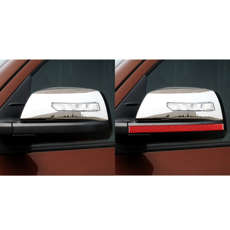 2 PCS / Set Carbon Fiber Car Rearview Mirror Anti Chafing Strip Decorative Sticker for Toyota Tundra 2014-2018,Left and Right Drive Universal(Red) - In Car by buy2fix | Online Shopping UK | buy2fix