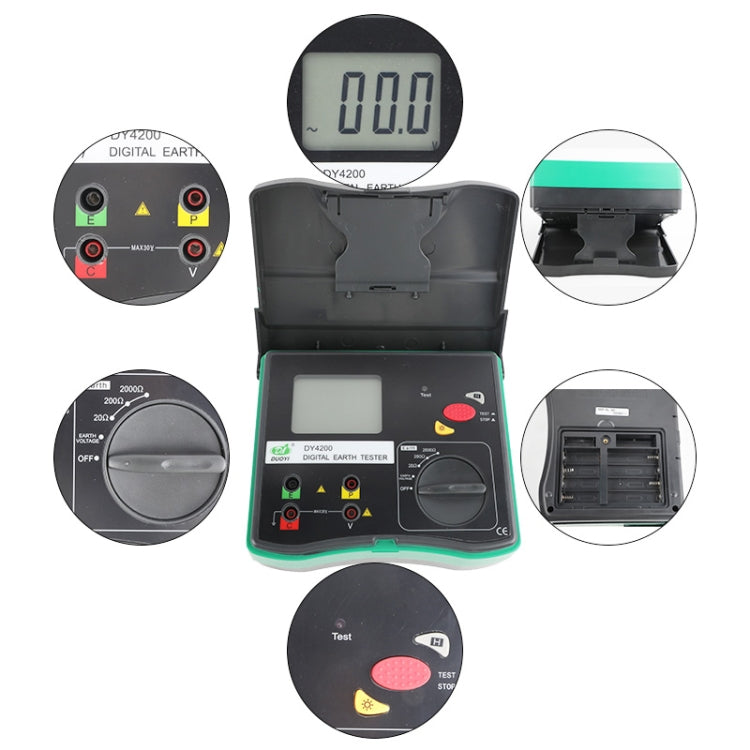 DUOYI DY4200 Car Higher Accuracy Digital Ground Resistance Tester - In Car by buy2fix | Online Shopping UK | buy2fix