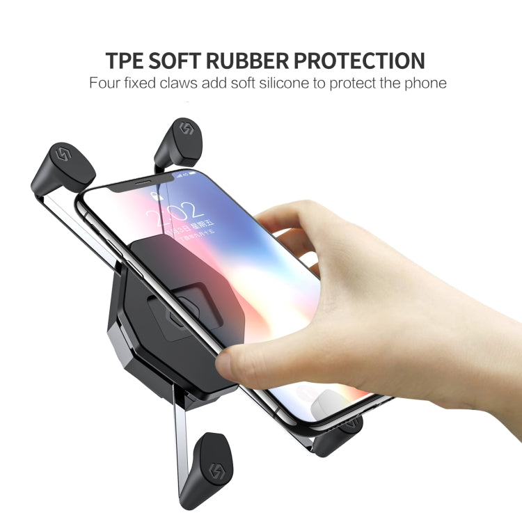 ZH-1558D1 Motorcycle M10 Ball Joint X-shape Aluminum Alloy Phone Holder - In Car by buy2fix | Online Shopping UK | buy2fix