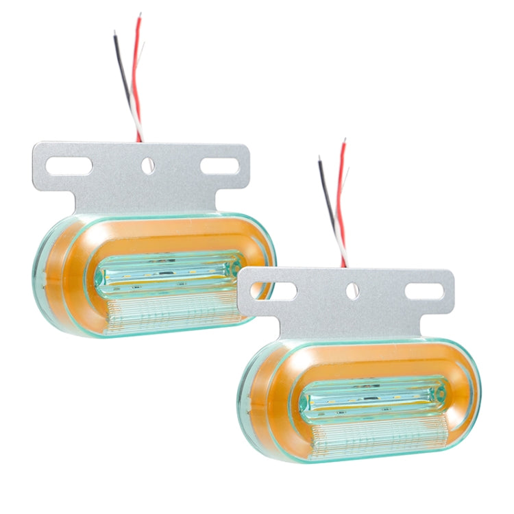 2 PCS 12V 12LED Car Oval Side Lamp(Yellow Light) - In Car by buy2fix | Online Shopping UK | buy2fix