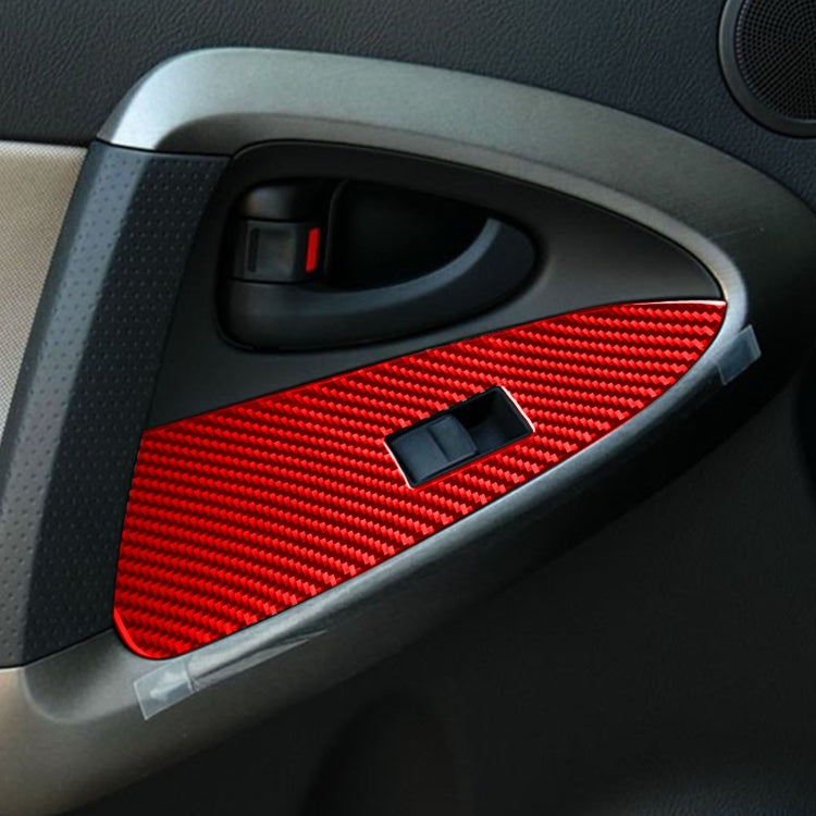 Car Carbon Fiber Window Glass Lift Panel Decorative Sticker for Toyota RAV4 2006-2013, Right Drive (Red) - In Car by buy2fix | Online Shopping UK | buy2fix