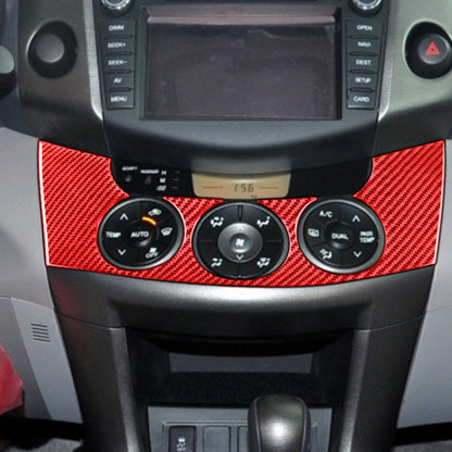 Car Carbon Fiber Central Control Switch Panel Decorative Sticker for Toyota RAV4 2006-2013, Left and Right Drive (Red) - In Car by buy2fix | Online Shopping UK | buy2fix