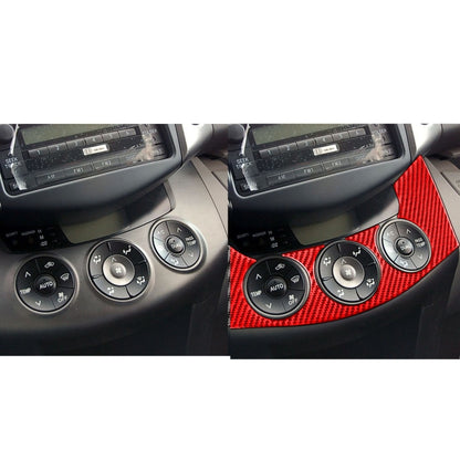 Car Carbon Fiber Central Control Switch Panel Decorative Sticker for Toyota RAV4 2006-2013, Left and Right Drive (Red) - In Car by buy2fix | Online Shopping UK | buy2fix