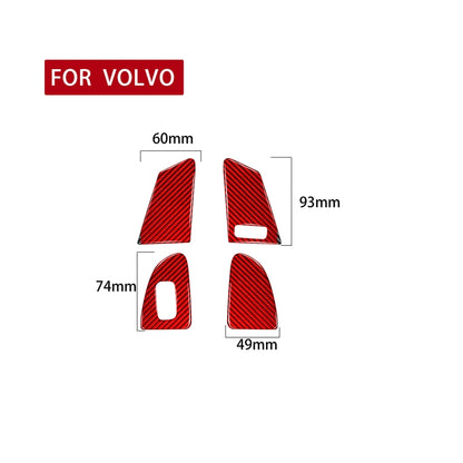 Car Window Lift Button C Decorative Sticker for Volvo V60 2010-2017, Right Drive (Red) - In Car by buy2fix | Online Shopping UK | buy2fix