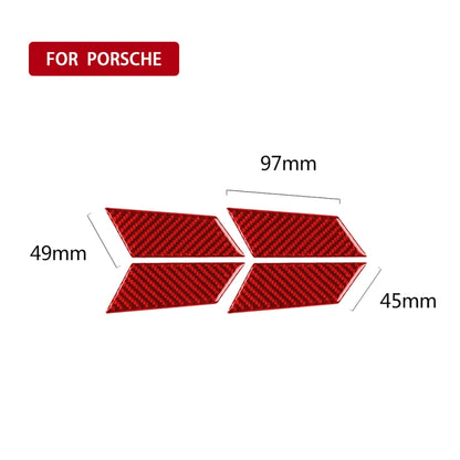 Car Carbon Fiber Inner Door Bowl Panel Decorative Sticker for Porsche Macan 2014-2021, Left and Right Drive Universal (Red) - In Car by buy2fix | Online Shopping UK | buy2fix