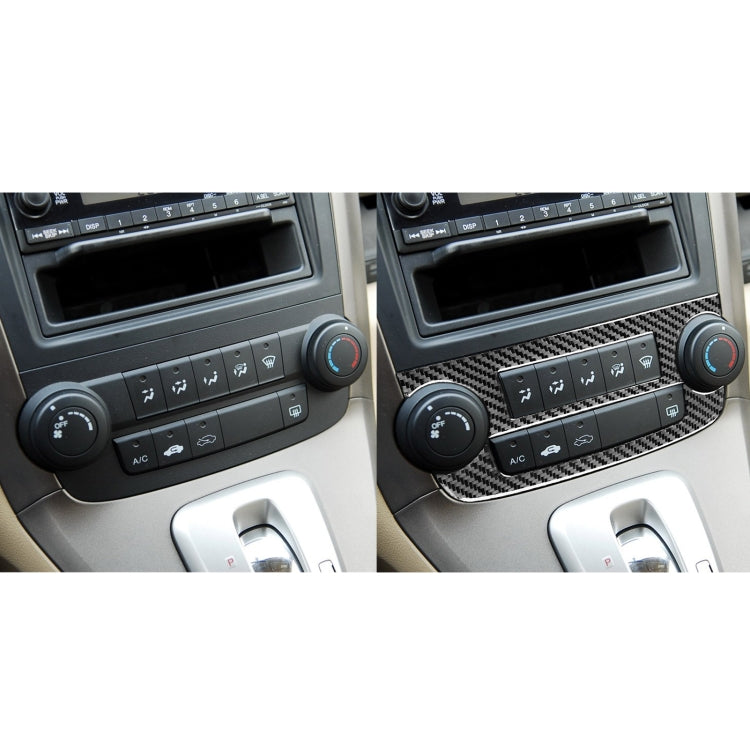 2 PCS / Set Carbon Fiber Car Central Control CD Volume Switch Frame Decorative Sticker for Honda CRV 2007-2011,Left and Right Drive Universal - In Car by buy2fix | Online Shopping UK | buy2fix