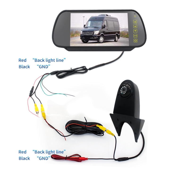 PZ506 Car Waterproof Reversing View Camera + 7 inch Rearview Monitor for Mercedes Benz - In Car by buy2fix | Online Shopping UK | buy2fix