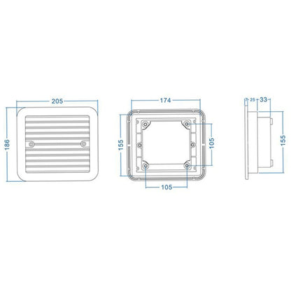 12V White Air Vent with Fan RV Trailer Caravan Mute Side Air Ventilation - In Car by buy2fix | Online Shopping UK | buy2fix