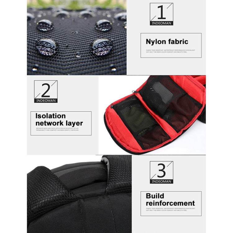 INDEPMAN DL-B012 Portable Outdoor Sports Backpack Camera Bag for GoPro, SJCAM, Nikon, Canon, Xiaomi Xiaoyi YI, Size: 27.5 * 12.5 * 34 cm(Red) - Camera Accessories by INDEPMAN | Online Shopping UK | buy2fix