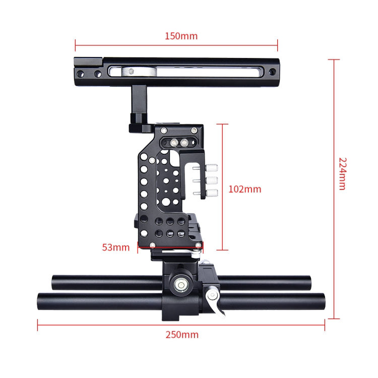 YELANGU CA7 YLG0908A-A Handle Video Camera Cage Stabilizer for  Sony A7K & A7X & A73  & A7S & A7R & A7RII & A7SII(Black) - Camera Cage by YELANGU | Online Shopping UK | buy2fix